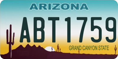 AZ license plate ABT1759