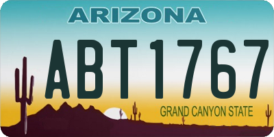AZ license plate ABT1767