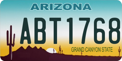 AZ license plate ABT1768