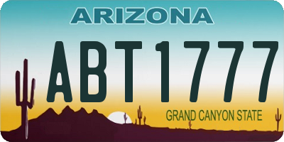 AZ license plate ABT1777