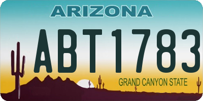 AZ license plate ABT1783