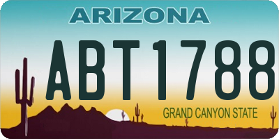 AZ license plate ABT1788