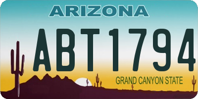 AZ license plate ABT1794