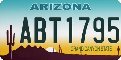 AZ license plate ABT1795