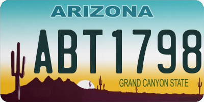 AZ license plate ABT1798