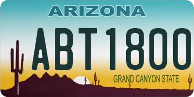 AZ license plate ABT1800