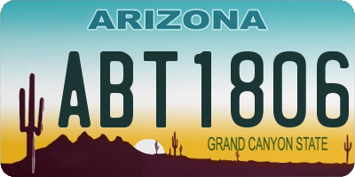 AZ license plate ABT1806