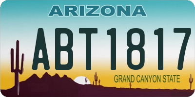 AZ license plate ABT1817