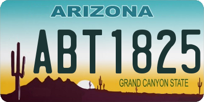 AZ license plate ABT1825