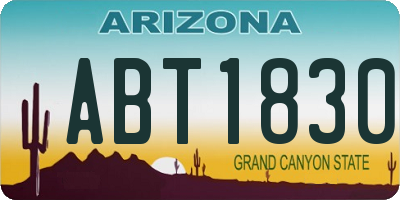 AZ license plate ABT1830