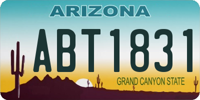 AZ license plate ABT1831