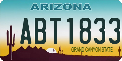AZ license plate ABT1833