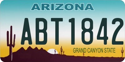AZ license plate ABT1842