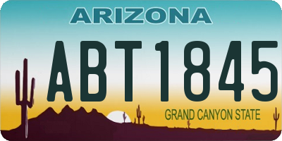 AZ license plate ABT1845