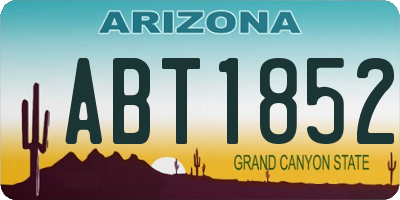 AZ license plate ABT1852