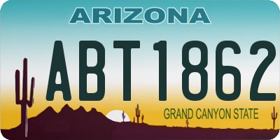 AZ license plate ABT1862