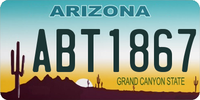 AZ license plate ABT1867