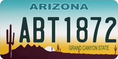 AZ license plate ABT1872