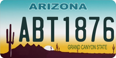 AZ license plate ABT1876