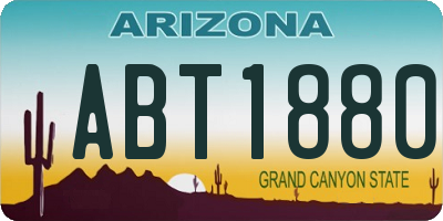 AZ license plate ABT1880