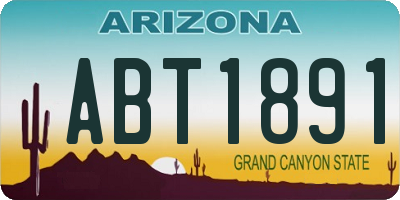 AZ license plate ABT1891