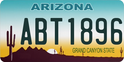 AZ license plate ABT1896