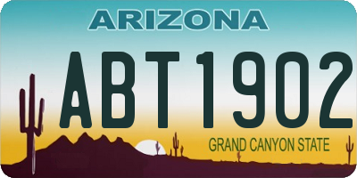 AZ license plate ABT1902