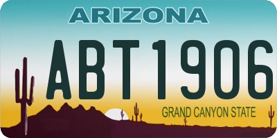 AZ license plate ABT1906