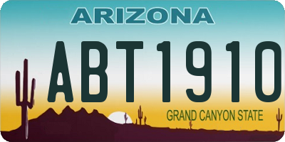 AZ license plate ABT1910