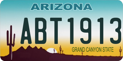 AZ license plate ABT1913