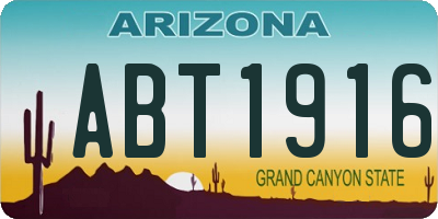 AZ license plate ABT1916
