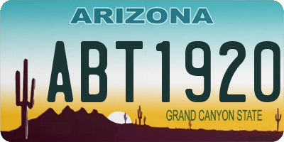 AZ license plate ABT1920