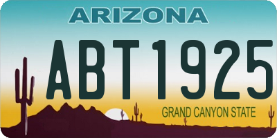AZ license plate ABT1925