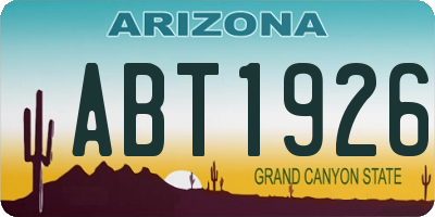 AZ license plate ABT1926
