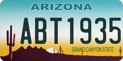 AZ license plate ABT1935
