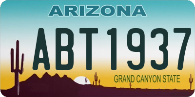 AZ license plate ABT1937