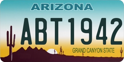 AZ license plate ABT1942