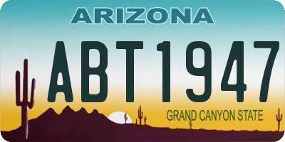 AZ license plate ABT1947