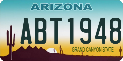 AZ license plate ABT1948