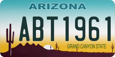 AZ license plate ABT1961
