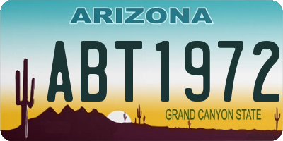 AZ license plate ABT1972