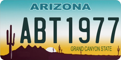 AZ license plate ABT1977
