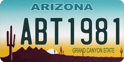 AZ license plate ABT1981