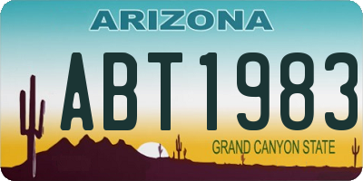 AZ license plate ABT1983