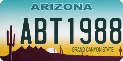 AZ license plate ABT1988