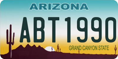 AZ license plate ABT1990