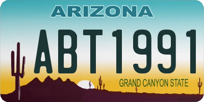 AZ license plate ABT1991