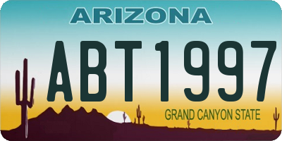 AZ license plate ABT1997