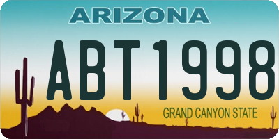 AZ license plate ABT1998