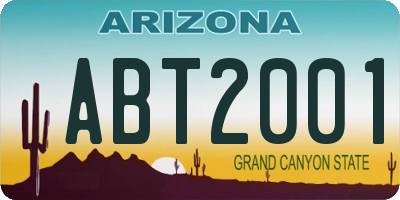 AZ license plate ABT2001